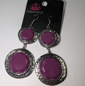 Paparazzi Purple and Silver Dangle Earrings
